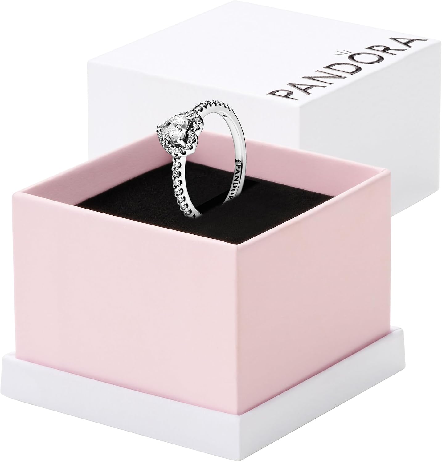 PANDORA-Elevated Heart Ring-With Gift Box