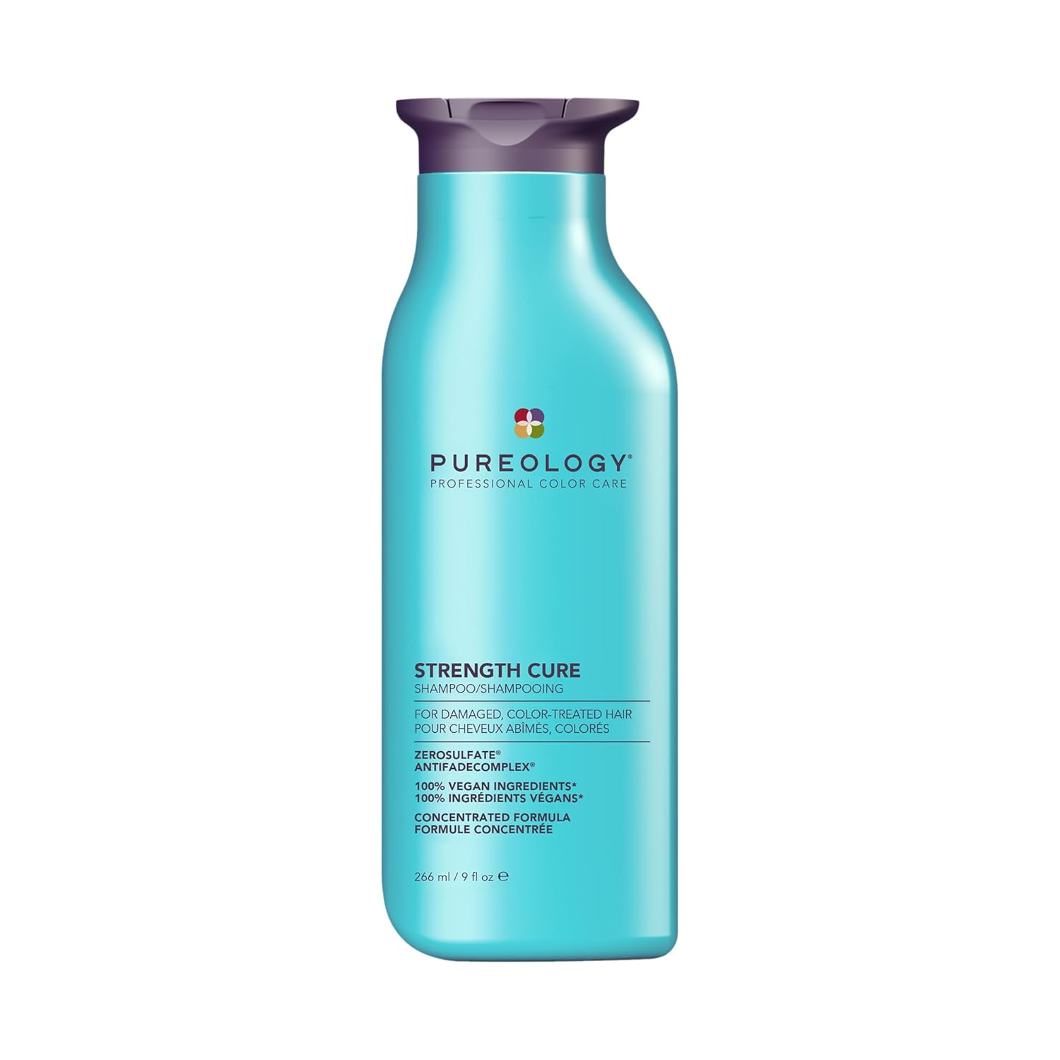 Pureology Strength Cure Shampoo - For Damaged or Color Treated Hair, Hair Strengthening & Prevents Breakage, Seals Split Ends, Vegan & Sulfate-Free