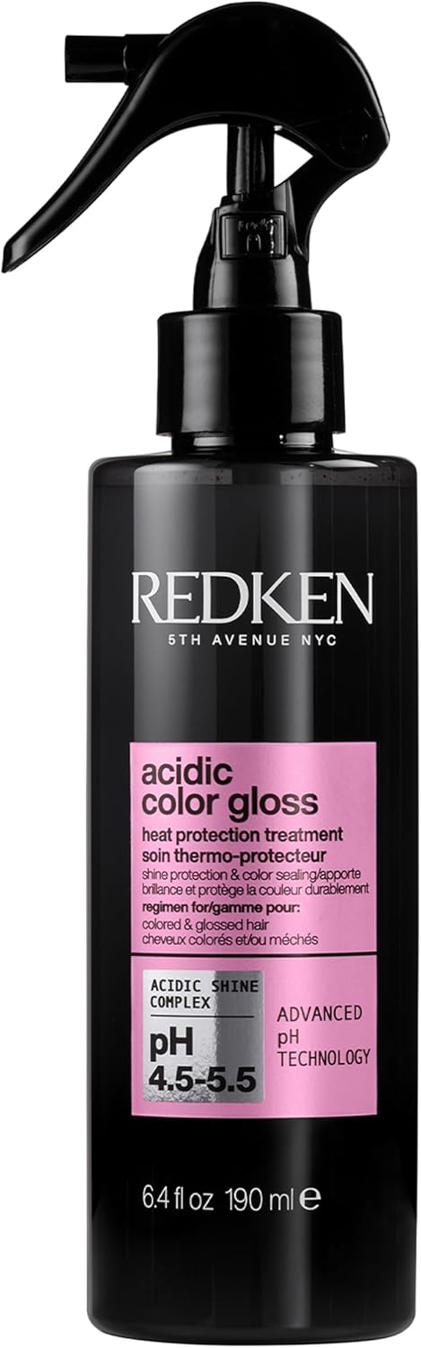 REDKEN Acidic Color Gloss Heat Protection Treatment 230°C, Leave-In Treatment, Hair Shine Spray, Colour Protection, 190ml