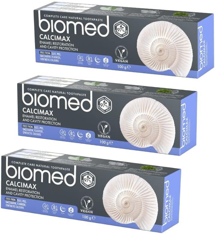 Biomed Calcimax 97% Natural Toothpaste | Enamel Repair & Cavity Protection | Vegan, SLES Free 100g ( pack of 3)