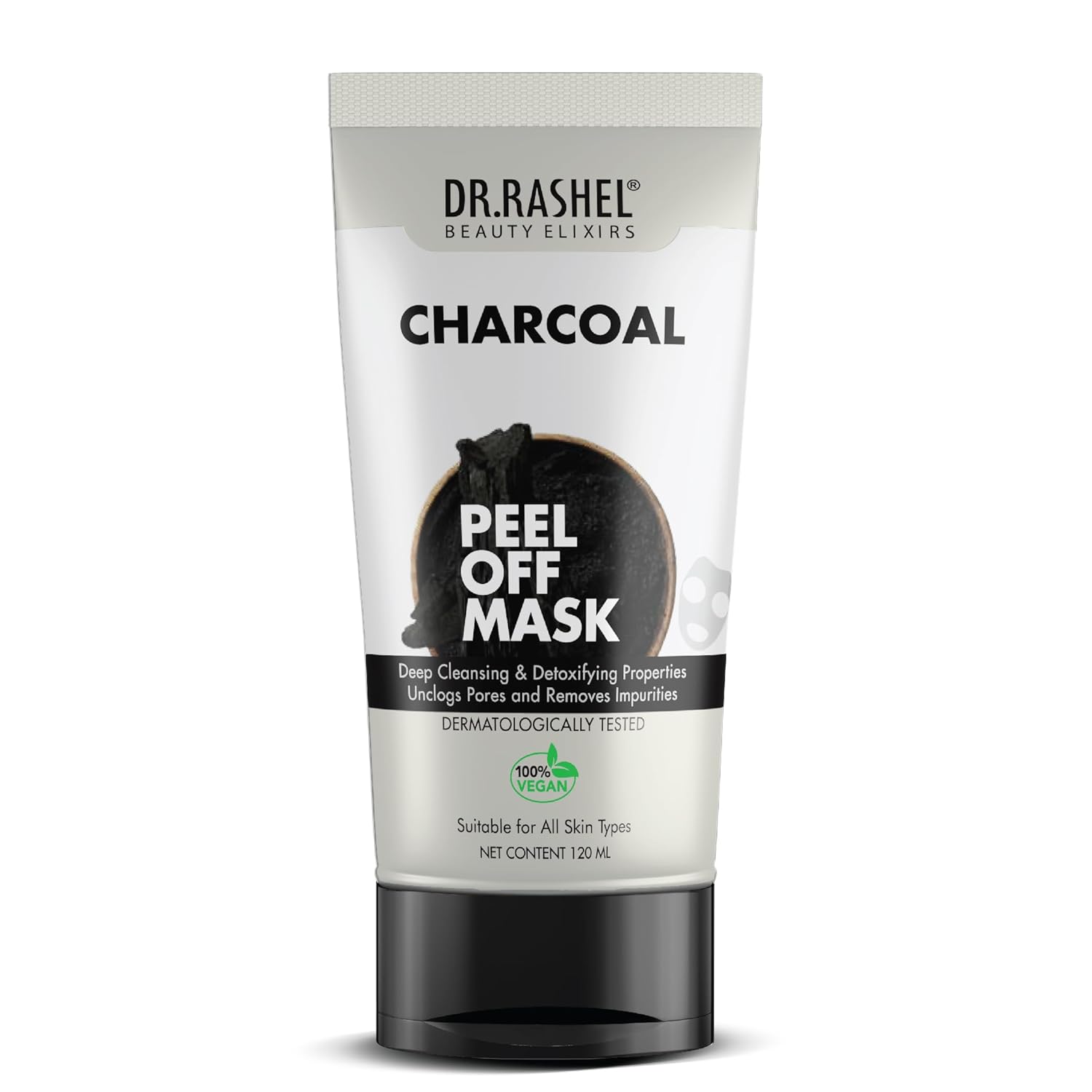 Charcoal Peel Off Mask For Men & Women Fights Pollution & Dirt Removes Impurities & Acne Deeply Detoxifies Skin Pack Of 1-120ml / 4.05 Fl Oz