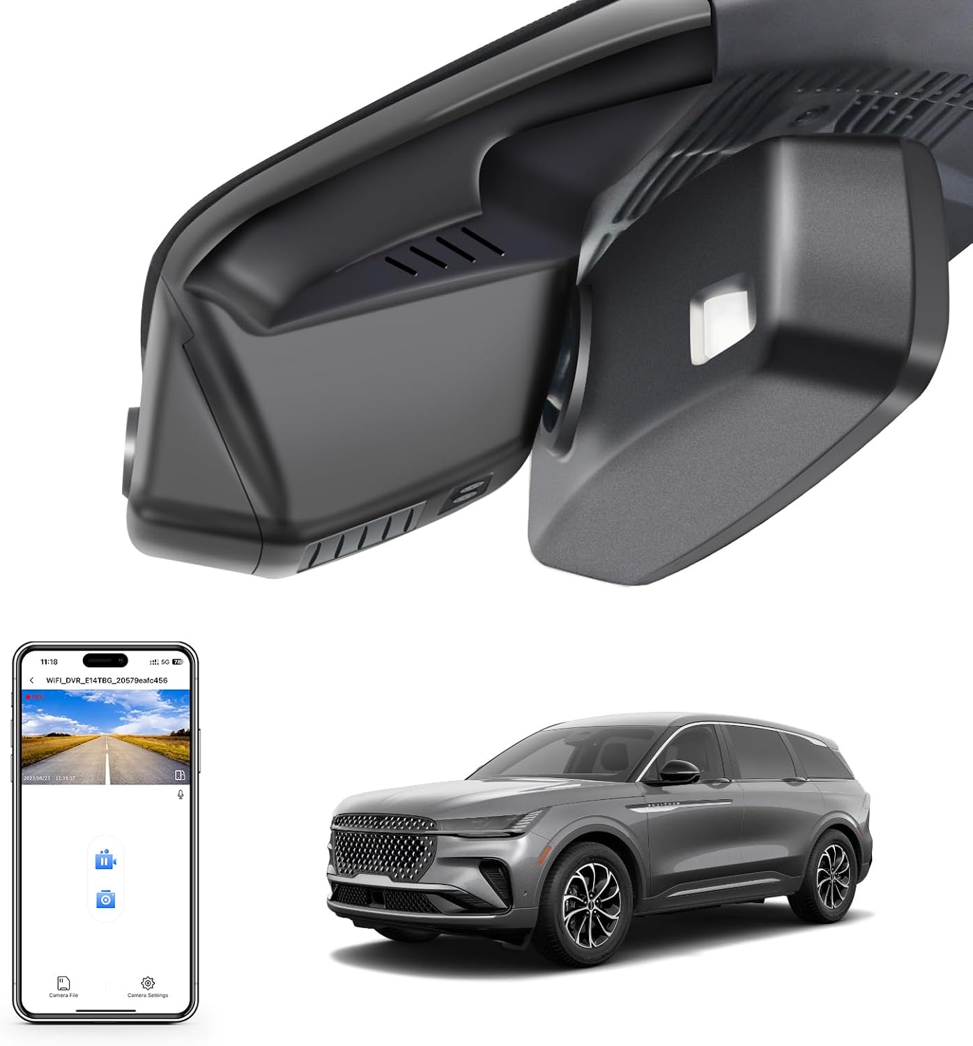4K Dash Cam fit for Ford Lincoln Nautilus Gen2 CDX707 2024 2025, UHD 2160P Video, WiFi, App, 128GB Card