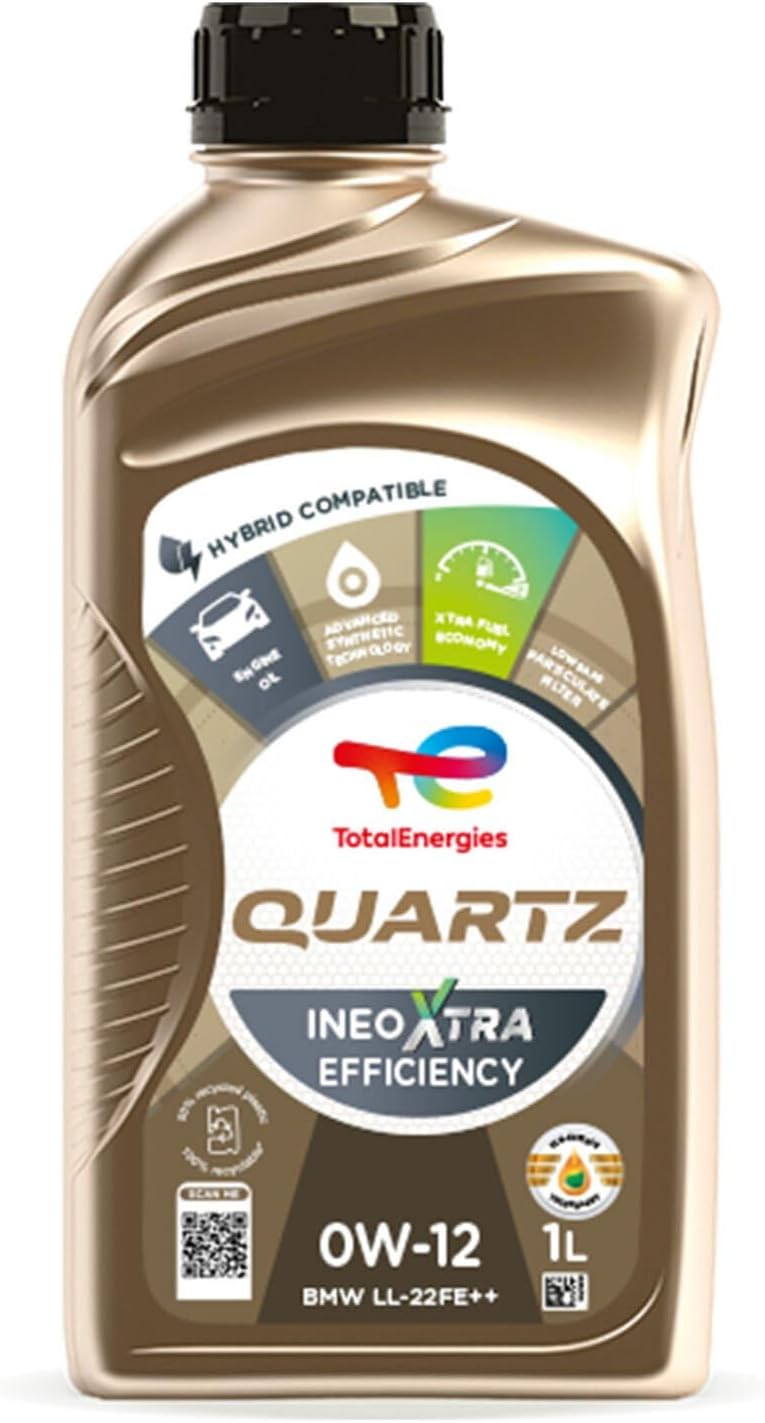Quartz Ineo Xtra Efficiency Motor Oil, 0W-12, 1 Liter (Pack of 1)