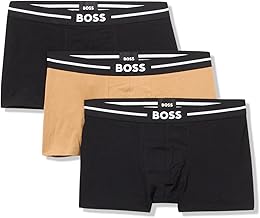 BOSS Men's 3 Pack Bold Logo Cotton Stretch Trunks