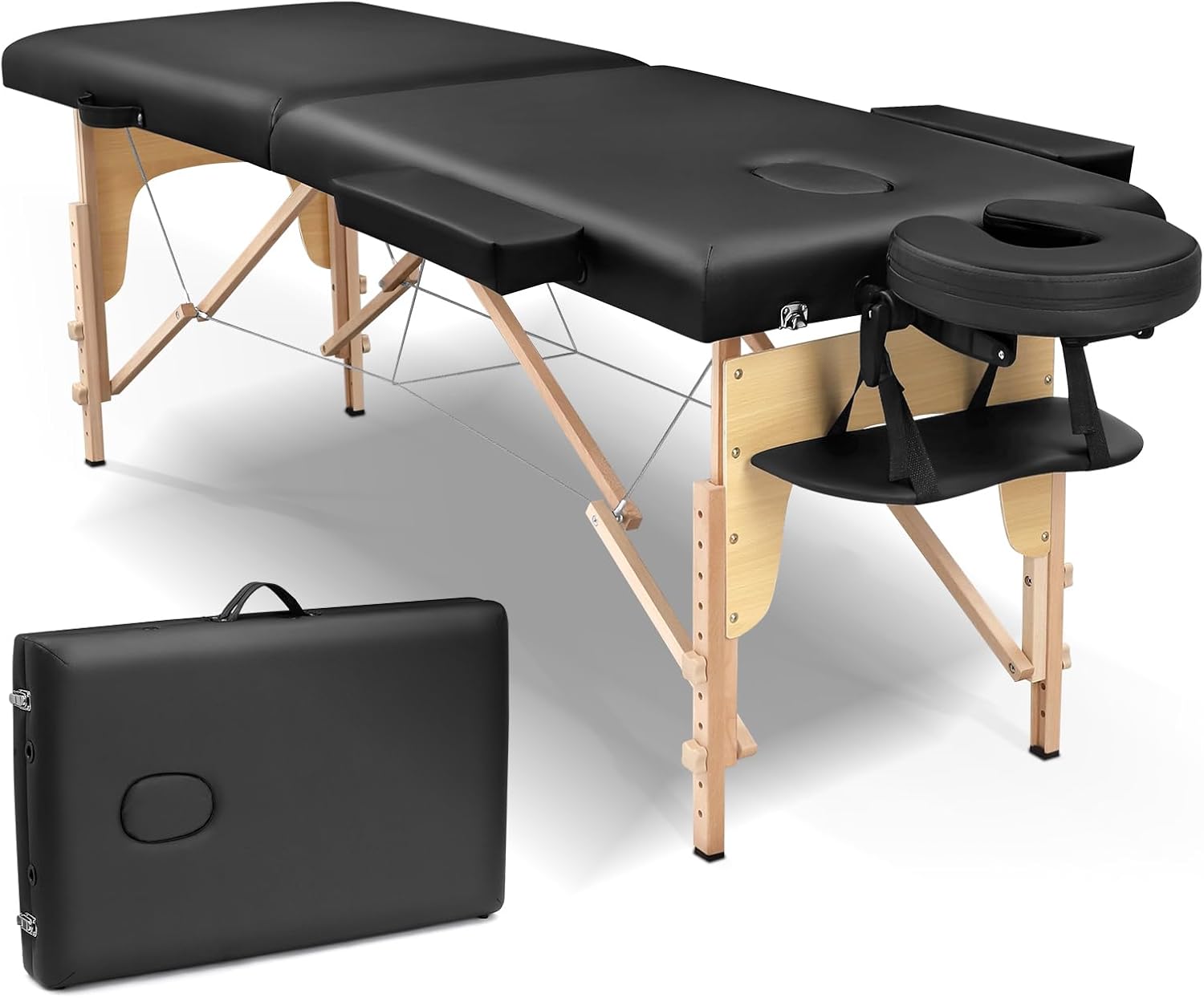 Massage Table Portable Lash Bed: Folding Physical Therapy Table - Professional Spa Bed for Home - Black