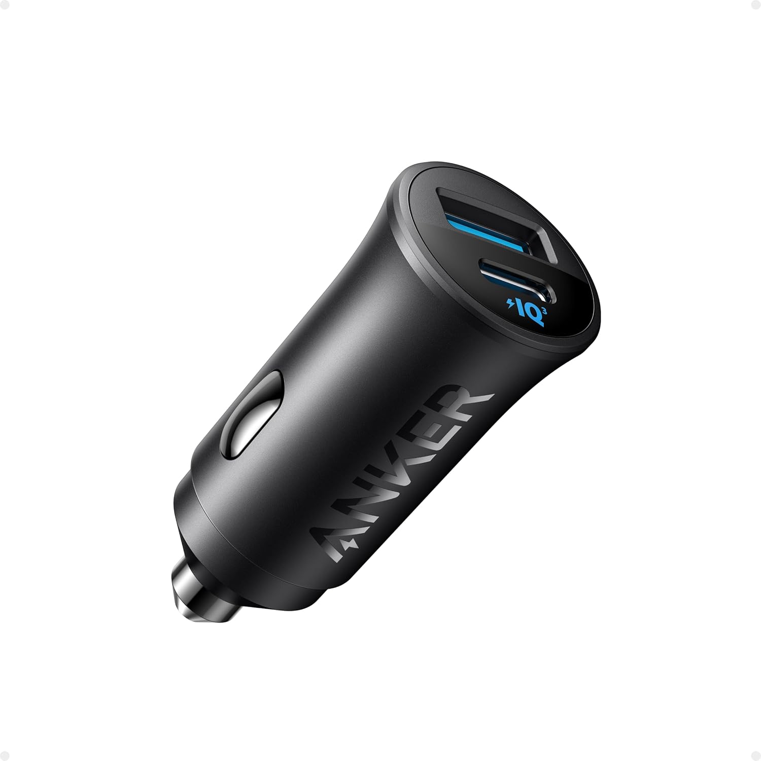 Anker 30W 2-Port USB C Car Charger with PowerlQ 3.0 for iPhone 16/15/14/13/12 Series, Samsung Galaxy S23/S22/S21 Series, iPad Pro, AirPods and More