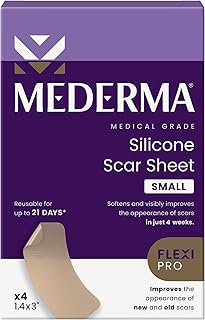 Mederma Medical Grade Silicone Scar Sheets; Improves The Appearance of Old and New Scars; for Injury, Burn and Surgery Scars, 4 Count