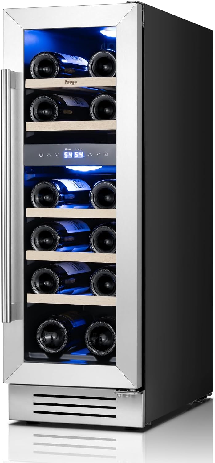 Yeego 12 Inch Dual Zone Wine Fridge with 17 Bottle