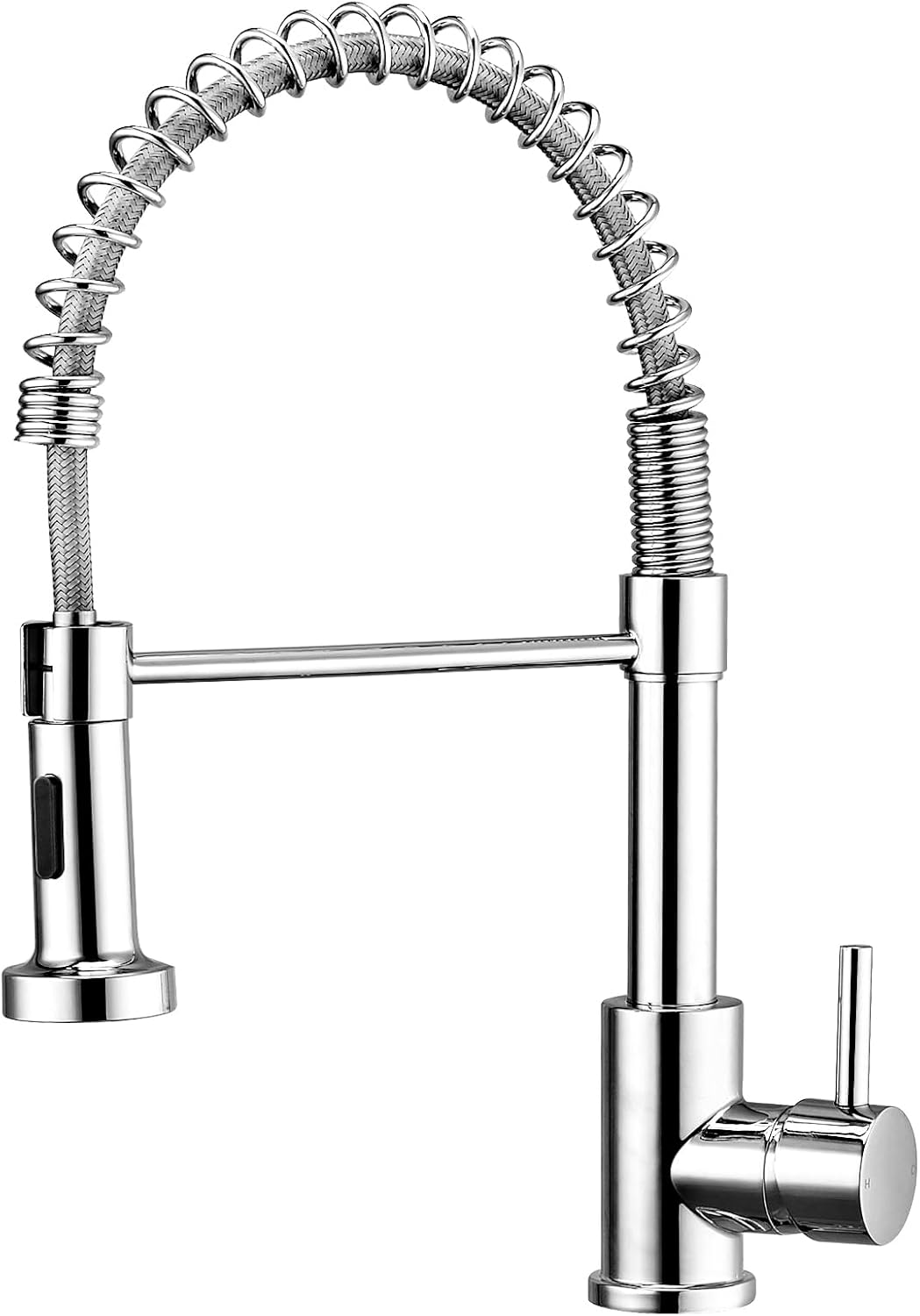 Peppermint Kitchen Taps with Pull Out Spray Chrome Kitchen Mixer Taps 1 Hole Commercial Pull Down Sink Mixer Tap for Kitchens Single Lever Spring Faucet with 360 Swivel Spout
