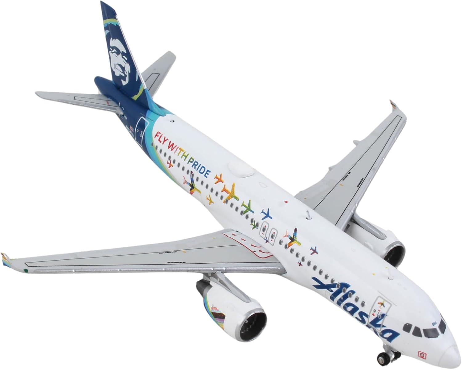 GeminiJets GJASA2042 Alaska Airlines Airbus A320-200 Fly with Pride N854VA; Scale 1:400