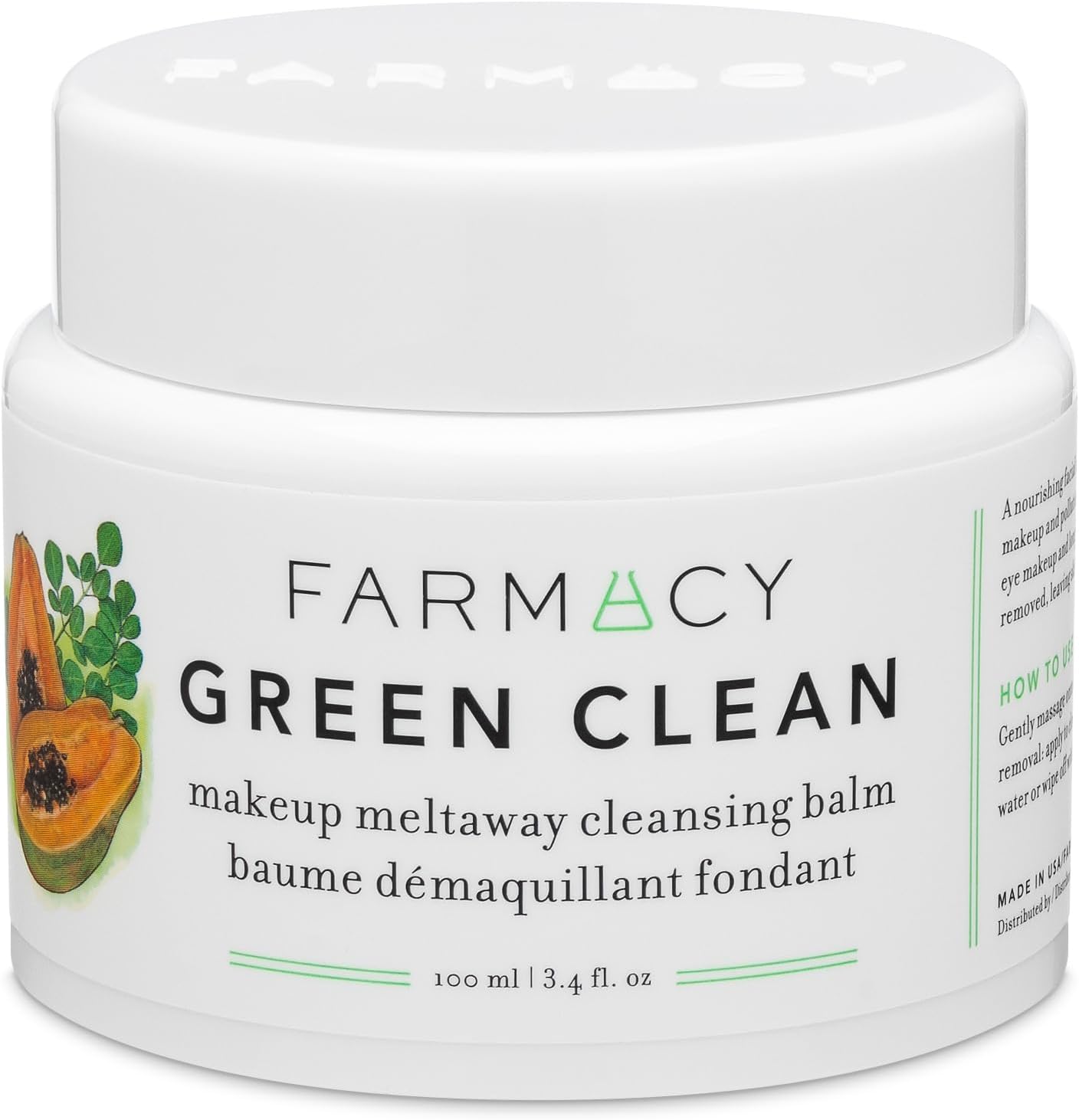 Farmacy Natural Makeup Remover - Green Clean Makeup Meltaway Cleansing Balm Cosmetic (100 ml)