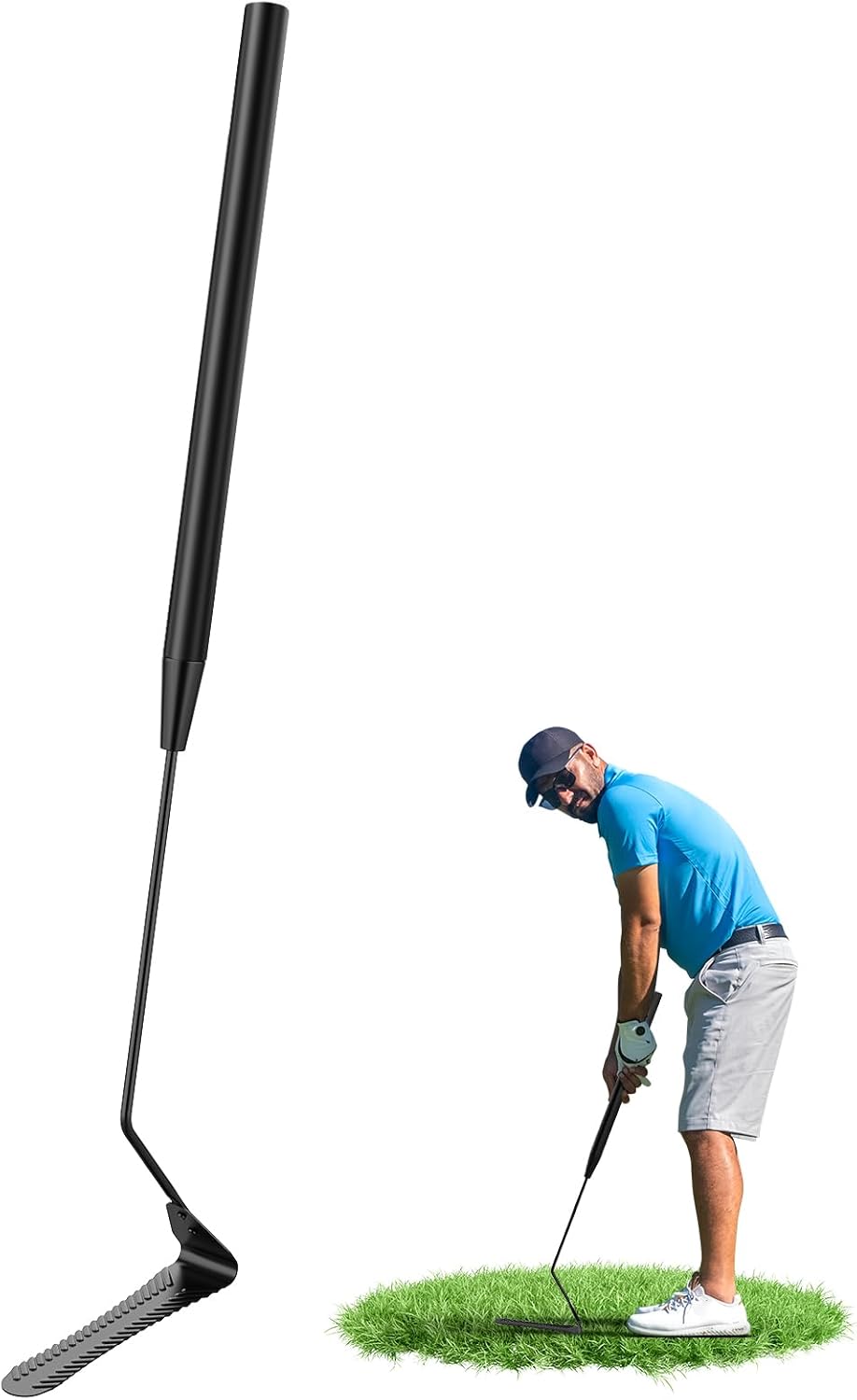 Grass Whip with Double-Edged Serrated Blade, Grass Cutter Hand Tool, Manganese Steel Manual Weed Cutter, Sturdy and Durable, Cut Tall Grass and Overgrown Weeds