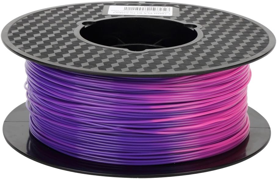 CC3D Temperature Colour Change PLA Filament Purple Blue to Pink 1.75 mm 1KG 3D Printer Filament Temp Colour Changing with Temperature PLA 3D Printing Material Heat Sensitive Thermochromic Filament