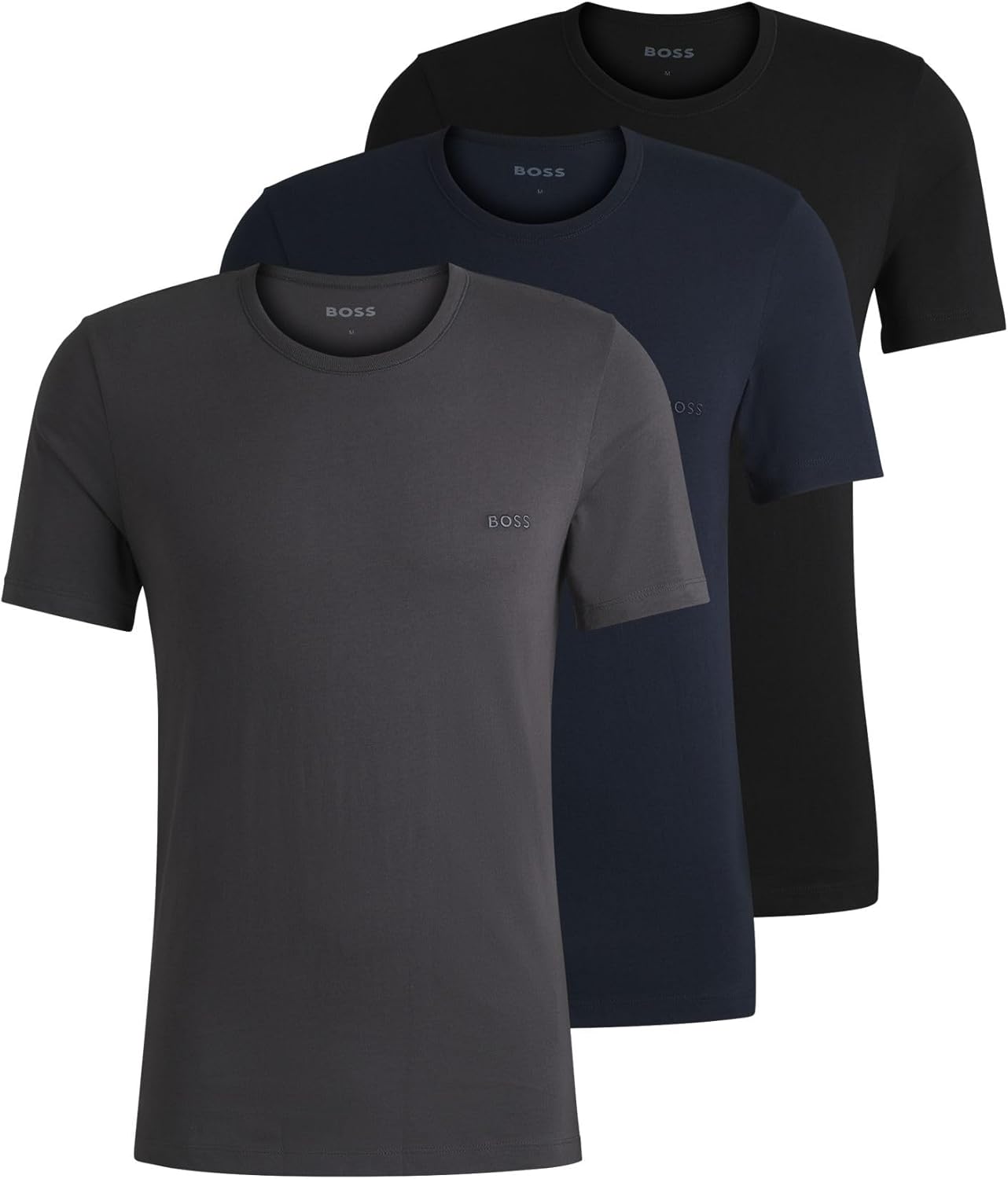 BOSS Mens T-Shirt 3 Pack Short Sleeve Lifestyle Cotton