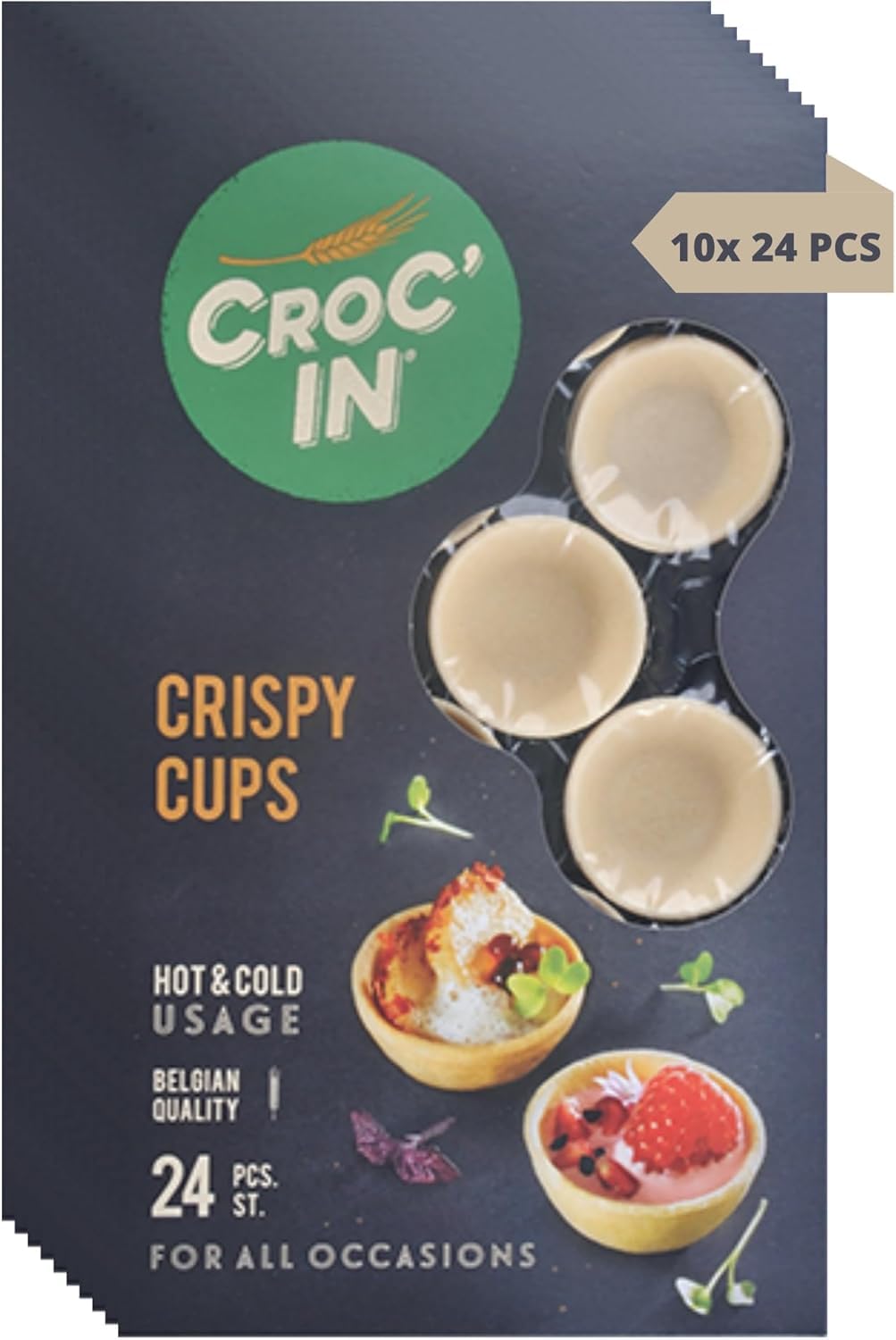 CROC'IN - Sweet Premium Tartlets Shells - Edible Mini Pastry Cases for Dessert - Artisanal Confection - 240 pieces