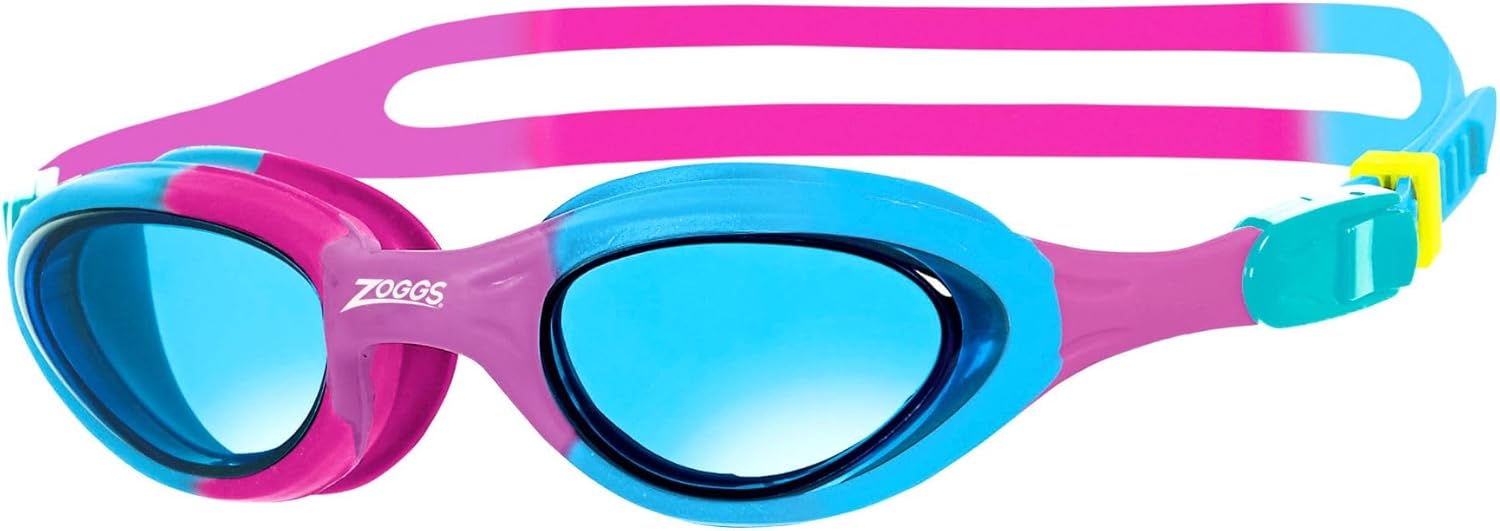 Zoggs Super Seal Kids Swimming Goggles, UV Protection, Quick Adjust Split Yoke Comfort Strap, Fog Free Clear Swim Goggle Lenses, Ages 6-14