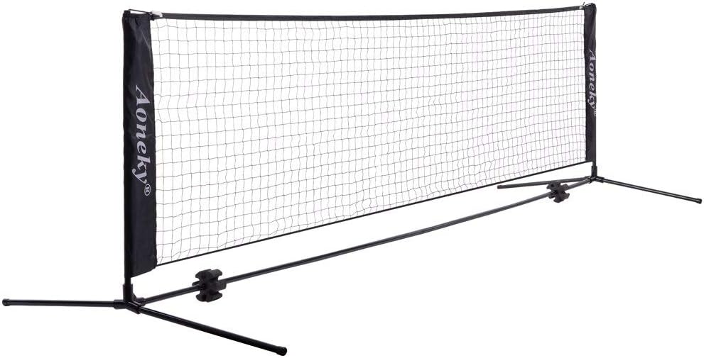 Aoneky 6ft/10ft/ 18ft Tennis Set, Metal Frame Stand and Nylon Net for PikckleBall Paddle Badminton for Garden Driveway Pool