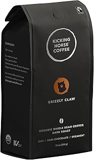 Kicking Horse Coffee, Grizzly Claw, Dark Roast, Whole Bean, 10 Oz - Certified Organic, Fairtrade, Kosher Coffee