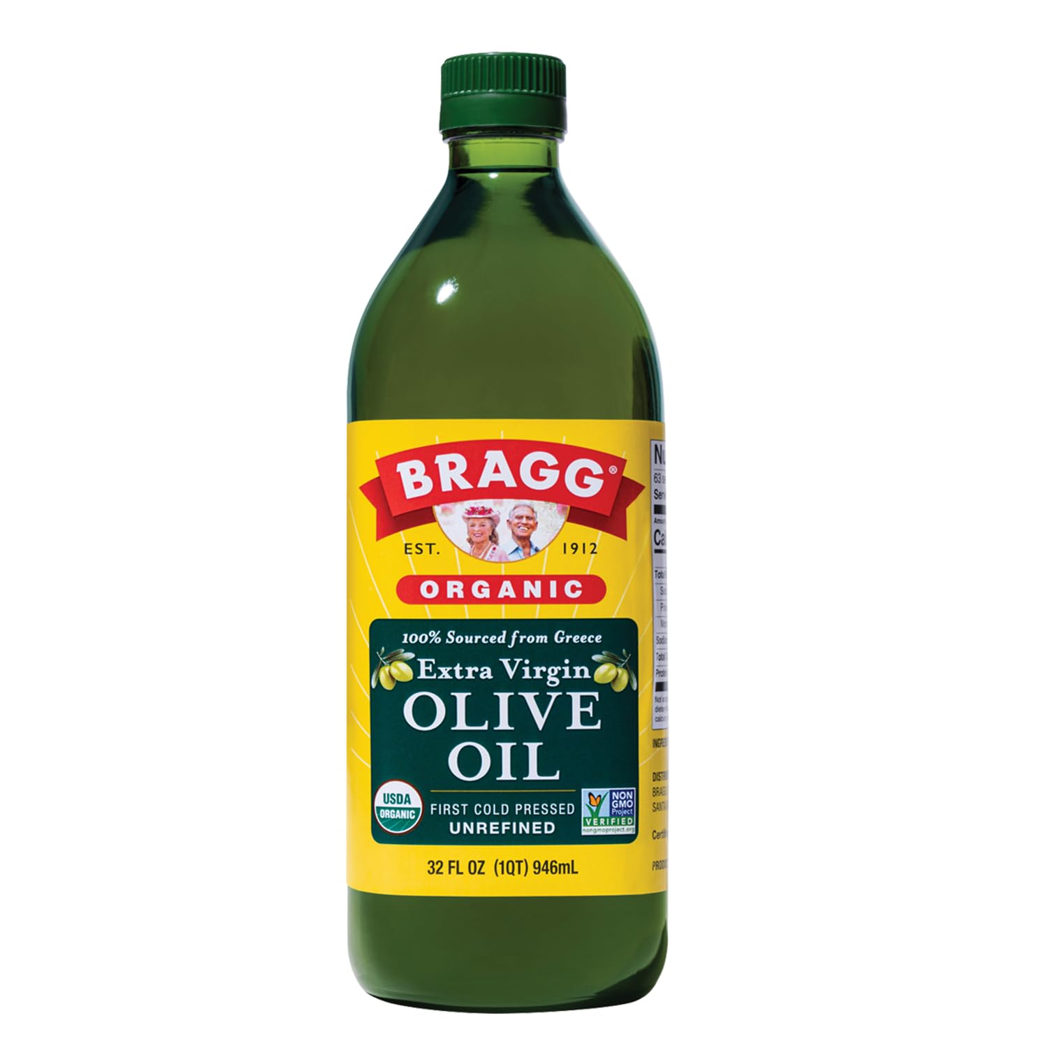 Bragg Organic Extra Virgin Olive Oil 32 oz - Cold-Pressed Greek Koroneiki