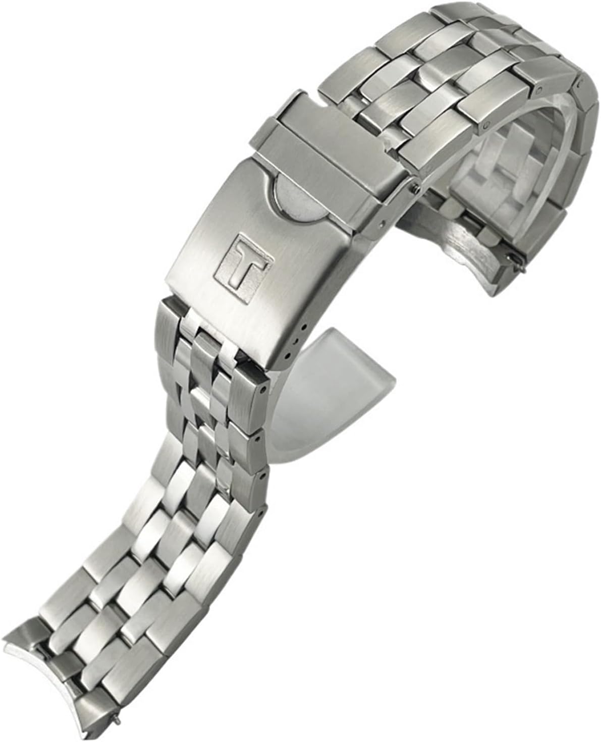GANYUU 22mm 21mm Solid Stainless Steel Watch Strap For Tissot Seastar T120417 T120407 T120 Silver Watchband Bracelets Watch Parts