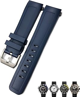 22mm Fluorine Rubber Watch Strap Soft Black Blue Watch Bands for IWC AQUATIMER FAMILY for Men Bracelet