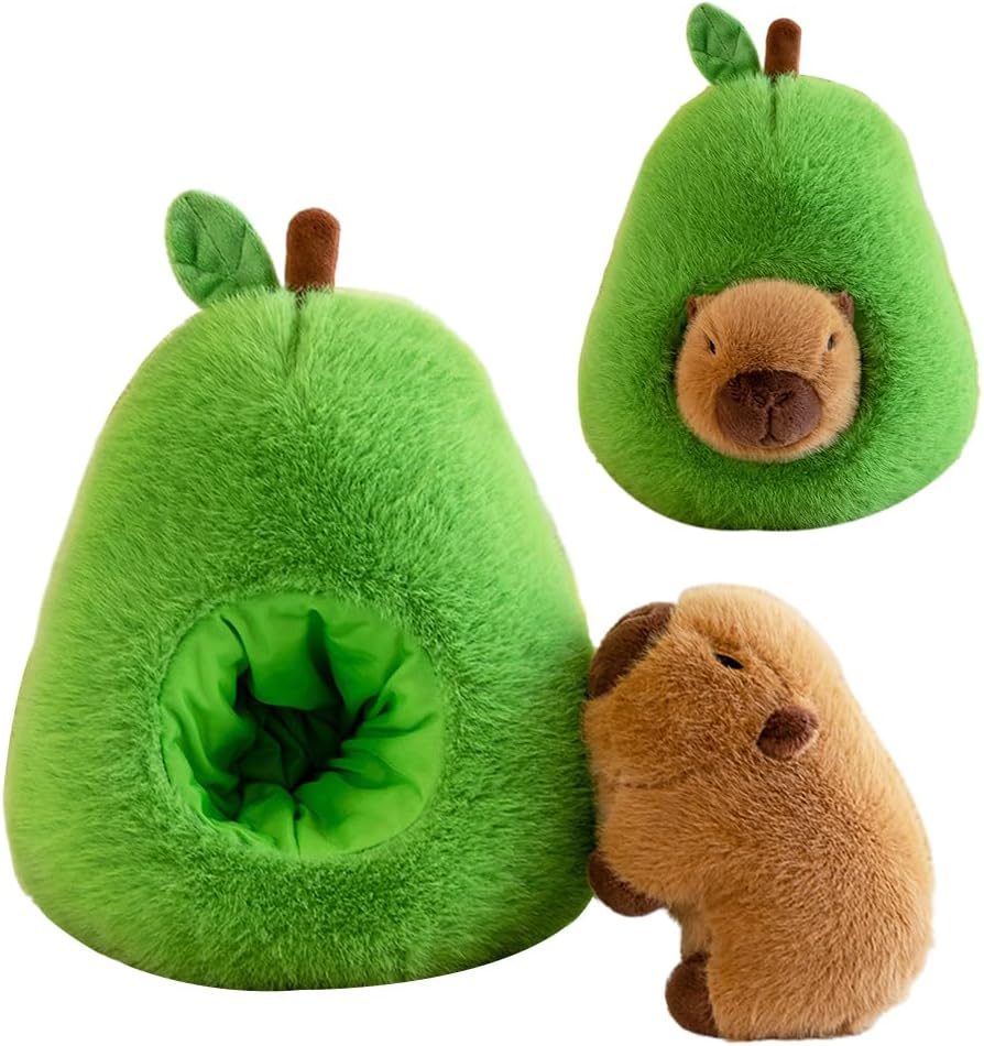 ZPSOSPZ Capybara Plush Doll, Avocado Doll Toy, Avocado Capybara Plush,Unique Modelling Design is Lovely, Comfortable and Soft, Good Companion for Children, 35CM