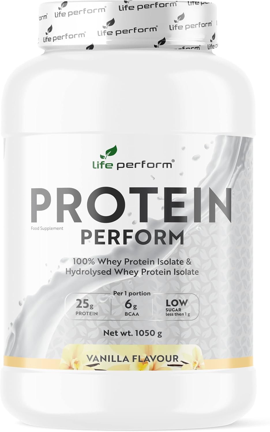 Protein Perform Whey Isolate & Hydrolysate Powder | Naturally Occurring Glutamine and Amino Acids Like BCAA and EAA | 35 Servings | Light for Digestion | 1050g Vanilla