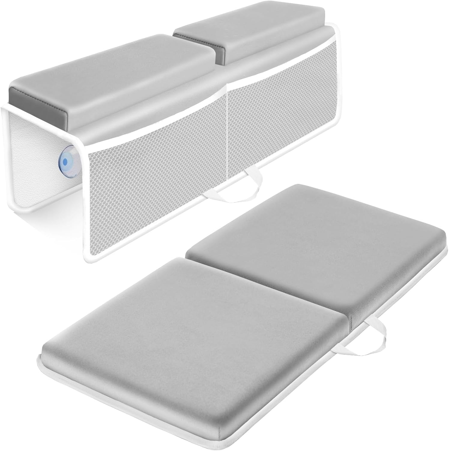 Comfortable Bath Kneeler and Elbow Kneeling Rest Pad for Baby Bathing Parents - Painless Foam Mat with Toy Organizer Pockets - Quick Drying, Foldable, Non-Slip for Baby and Toddler Bathing