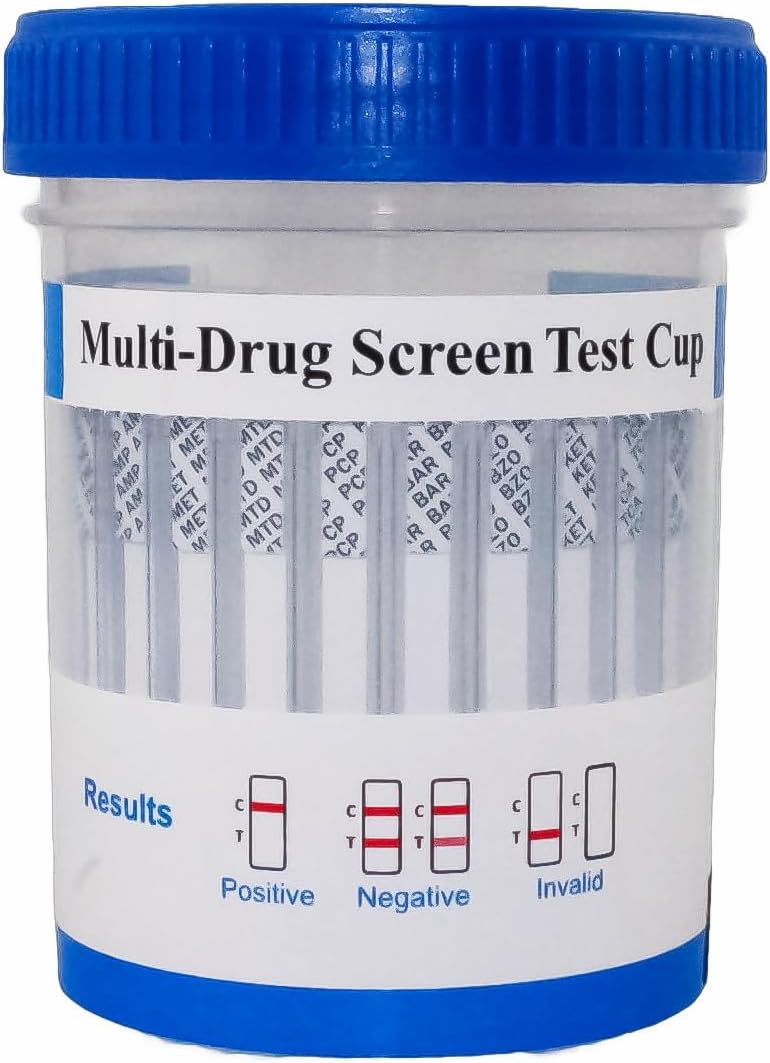 13-in-1 Drug Test Cup – Rapid Urine Drug Screening Kit for Home, Workplace & Clinical Use – Detects Cocaine, Morphine, Marijuana (THC), Amphetamines, Benzodiazepines & More – Fast & Accurate Results