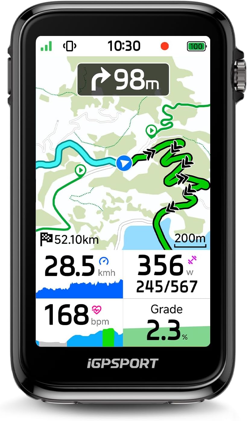 iGPSPORT BiNavi Ultra GPS Bike Computer, 3.7'' Touch Screen MAP Navigation