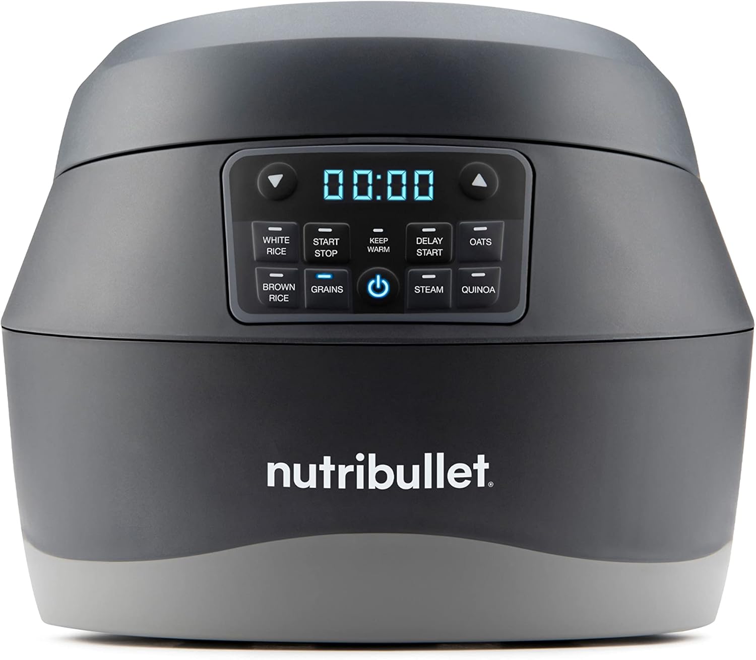 Nutribullet EveryGrain 10 Cup Pre-Programmed Rice Cooker - Non-Stick Removable Cooking Bowl - Multiple Grain Settings - Keep Warm Setting - Includes Measuring Cup, Spatula & Steaming Basket - 600W