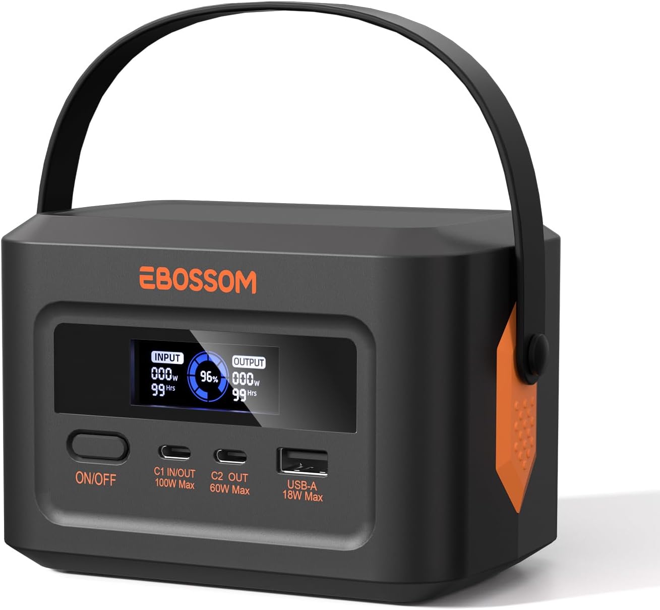 Portable Power Station 99.2Wh Power Bank, LiFePO4 Battery Solar Generator(Solar Panel Not Included), 1.2H Fast Recharging, 100W Max PD Charging for Laptop Phone Travel Camping Outdoor Emergency