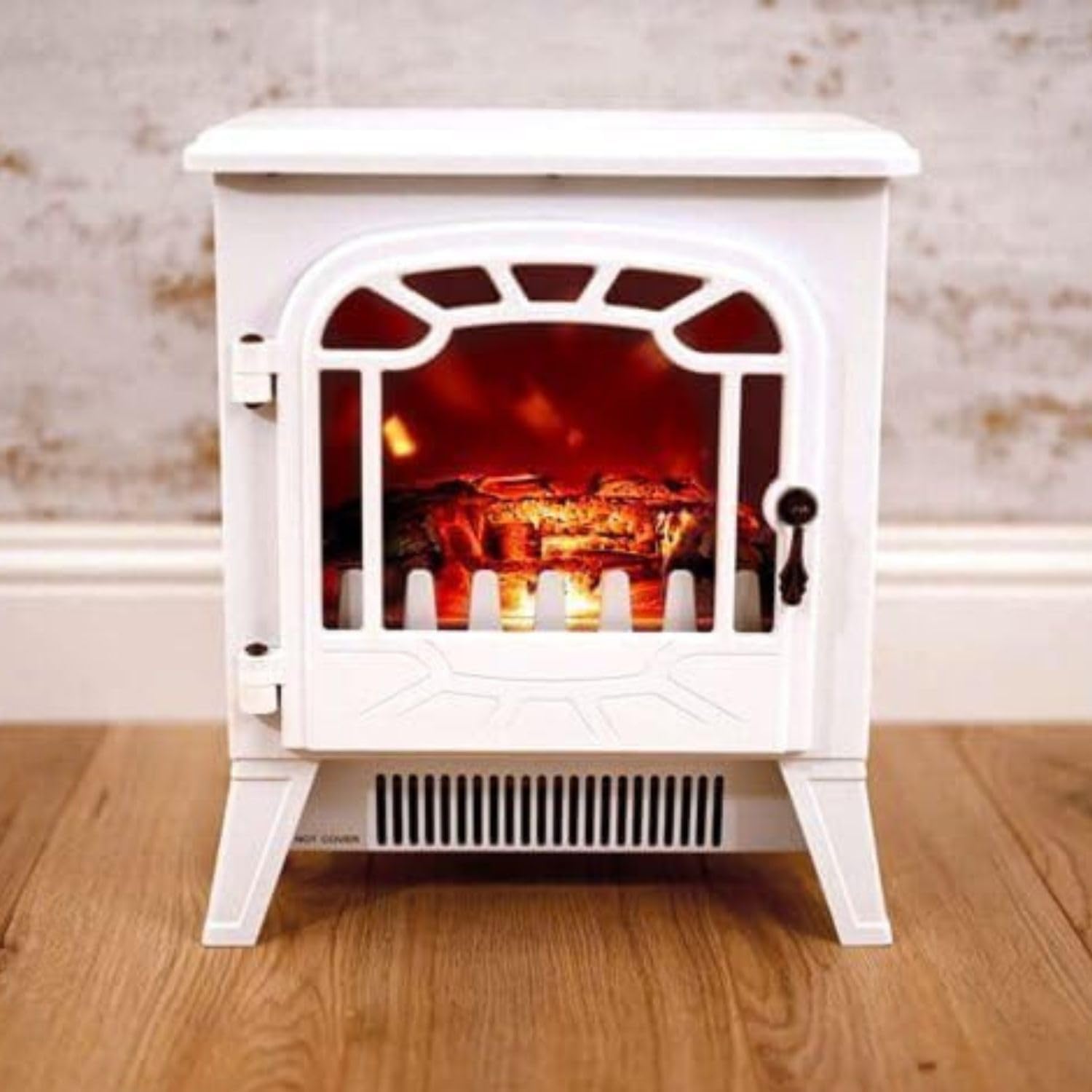 HomeZone Electric Fireplace with Camping Stove Feature LED Light, Adjustable Heat Electric Fire, Wall Mounted or Free Standing Design, Energy Efficient Heater Home Improvement 2 heat settings 1850w