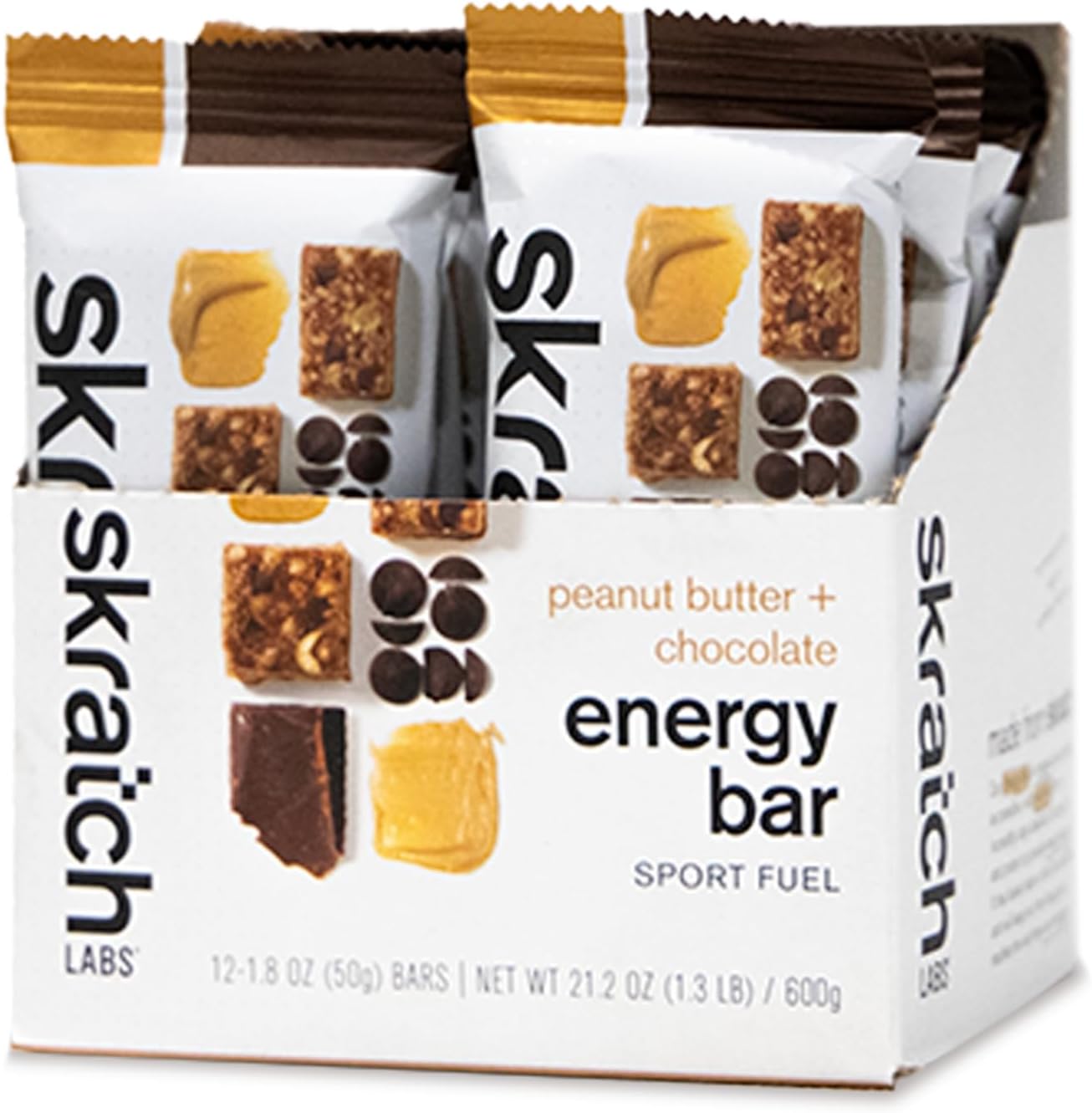 Skratch Labs Energy Bars, Peanut Butter Chocolate, 12 Pack
