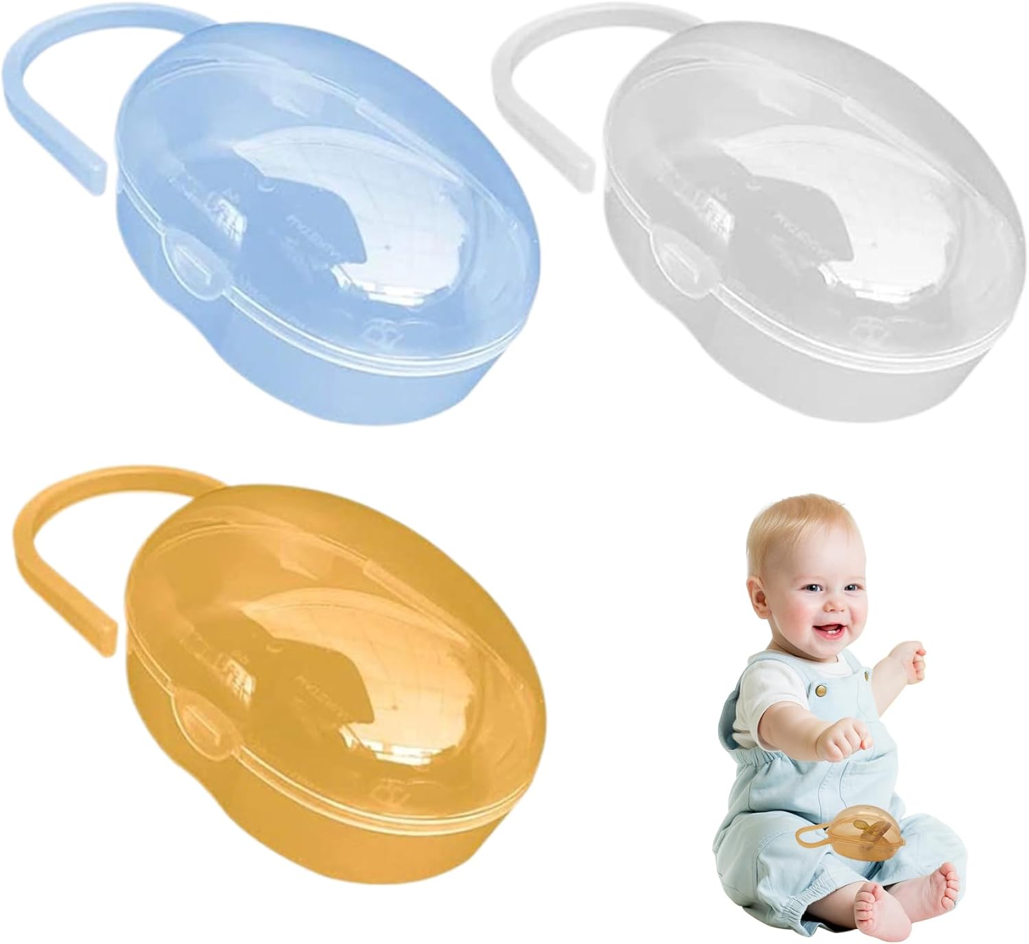 Soother Box, Pacifier Case Baby Dustproof Pacifier Box BPA Free Soother Shield Case Baby Supplies 3pcs, Supplies