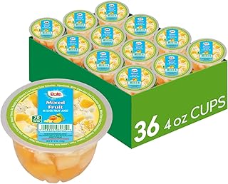 Dole Fruit Bowls Mixed Fruit in 100% Juice Snacks, 4oz 36 Total Cups, Gluten & Dairy Free, Bulk Lunch Snacks for Kids & Adults