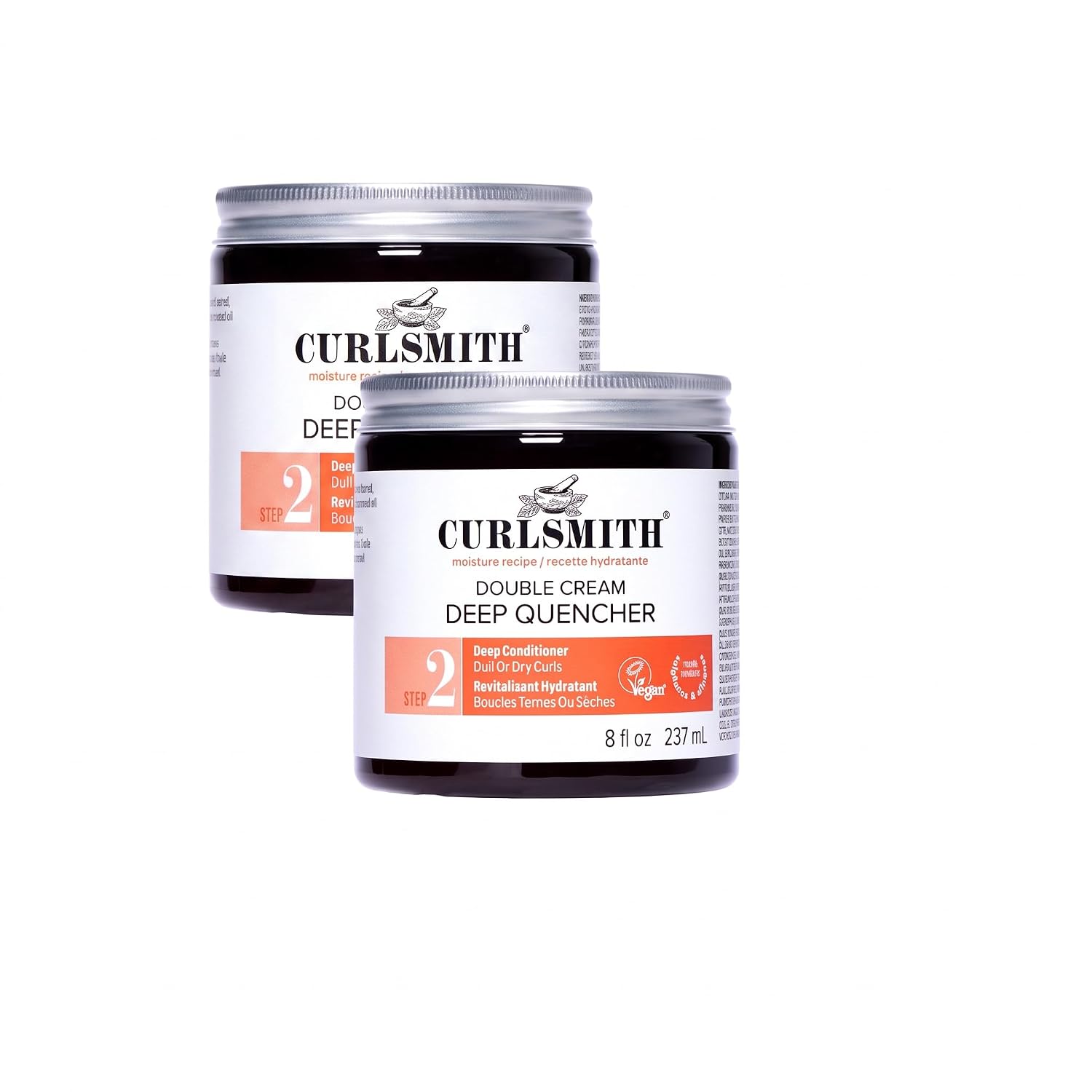 CURLSMITH Double Cream Deep Quencher - Deep Conditioning Mask for Curls,Hydrating and Detangling,For All Curl Types,Vegan & Cruelty Free (8 oz),(Pack of 2)