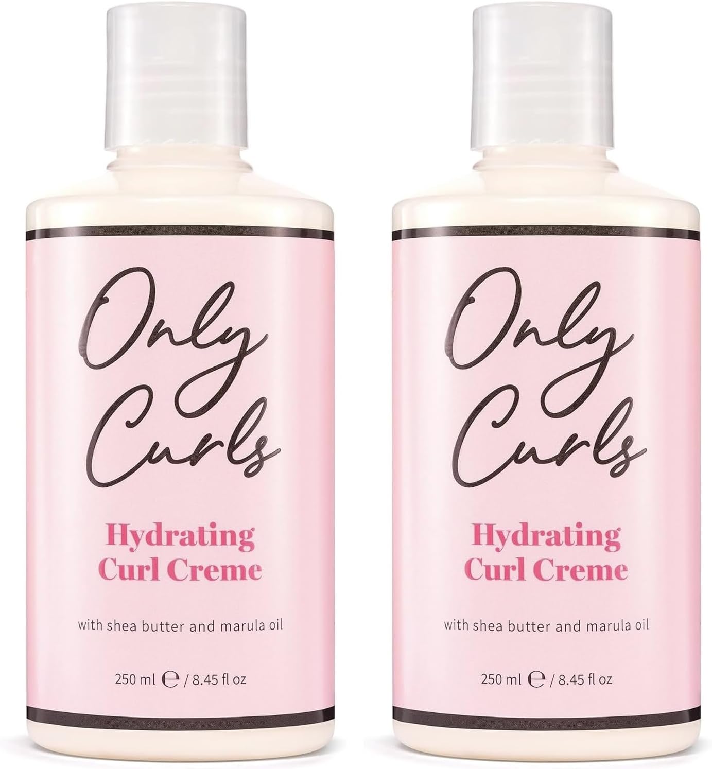 Only Curls Hydrating Curl Crème Duo, Curly Hair Product, Curl Enhancer & Control, Hydrating, Leave-in Styling Cream, Soft, Defined, Frizz-Free Curls, All Curly Hair Types, Vegan Formula, 250 ml x2