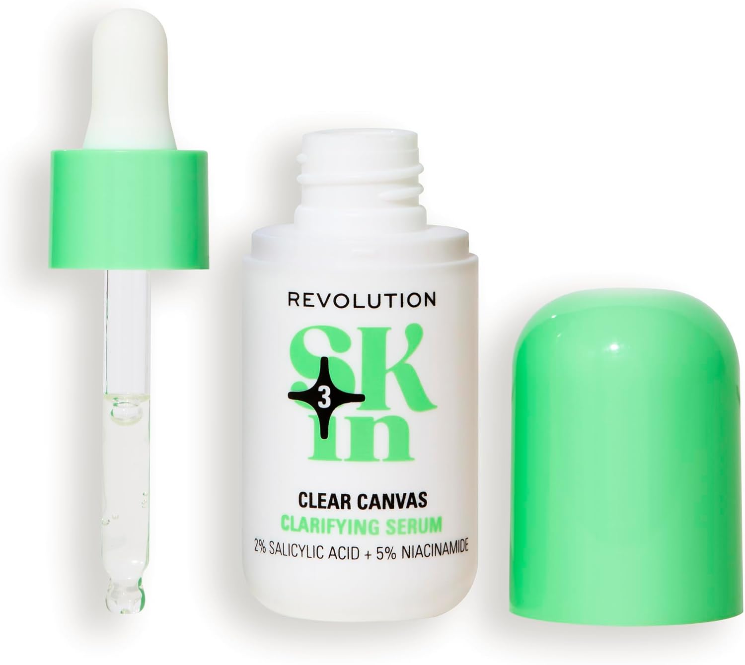 Revolution Skin, Clear Canvas 5% Niacinamide & 2% Salicylic Acid Clarifying Serum, Face Serum, Helps Blemishes, Vegan & Cruelty-Free, 30ml
