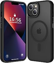 Compatible with iPhone 14/13 Case [Compatible with Magsafe & Military-Grade Protection] Slim Magnetic Translucent Matte Phone Case for iPhone 13/14 6.1'', Black