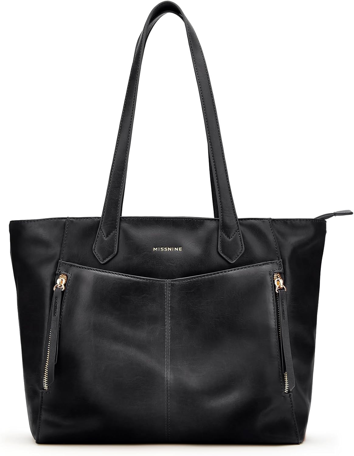 Missnine Tote Bag for Women with Zipper, Leather Purse and Handbags, Ladies Top-handle Shoulder Bags for Work, Casual, Travel