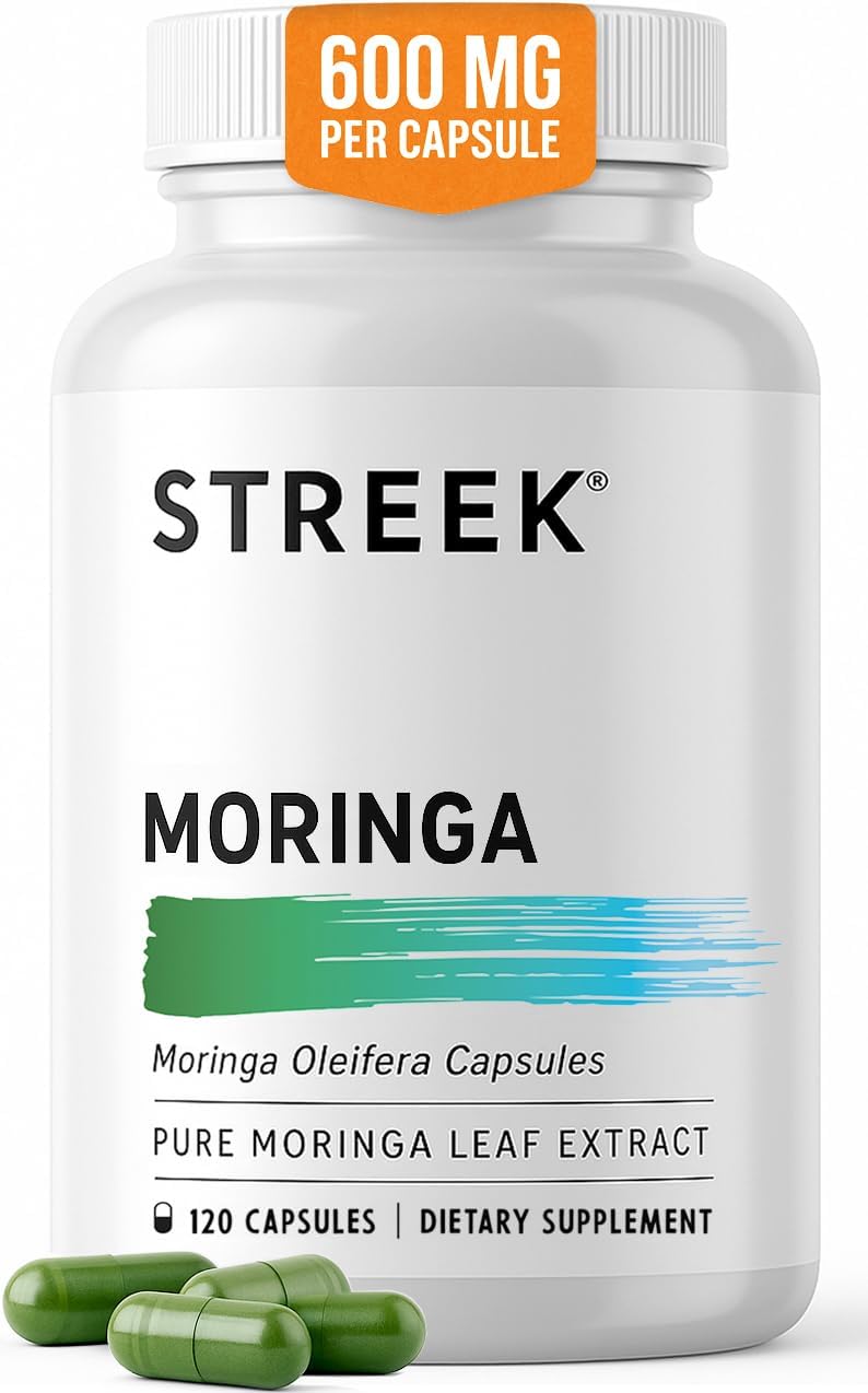 Moringa Capsules – 1200mg Pure Moringa Powder Supplement, 2-Month Supply, 120 Capsules – Moringa Oleifera Leaf Extract