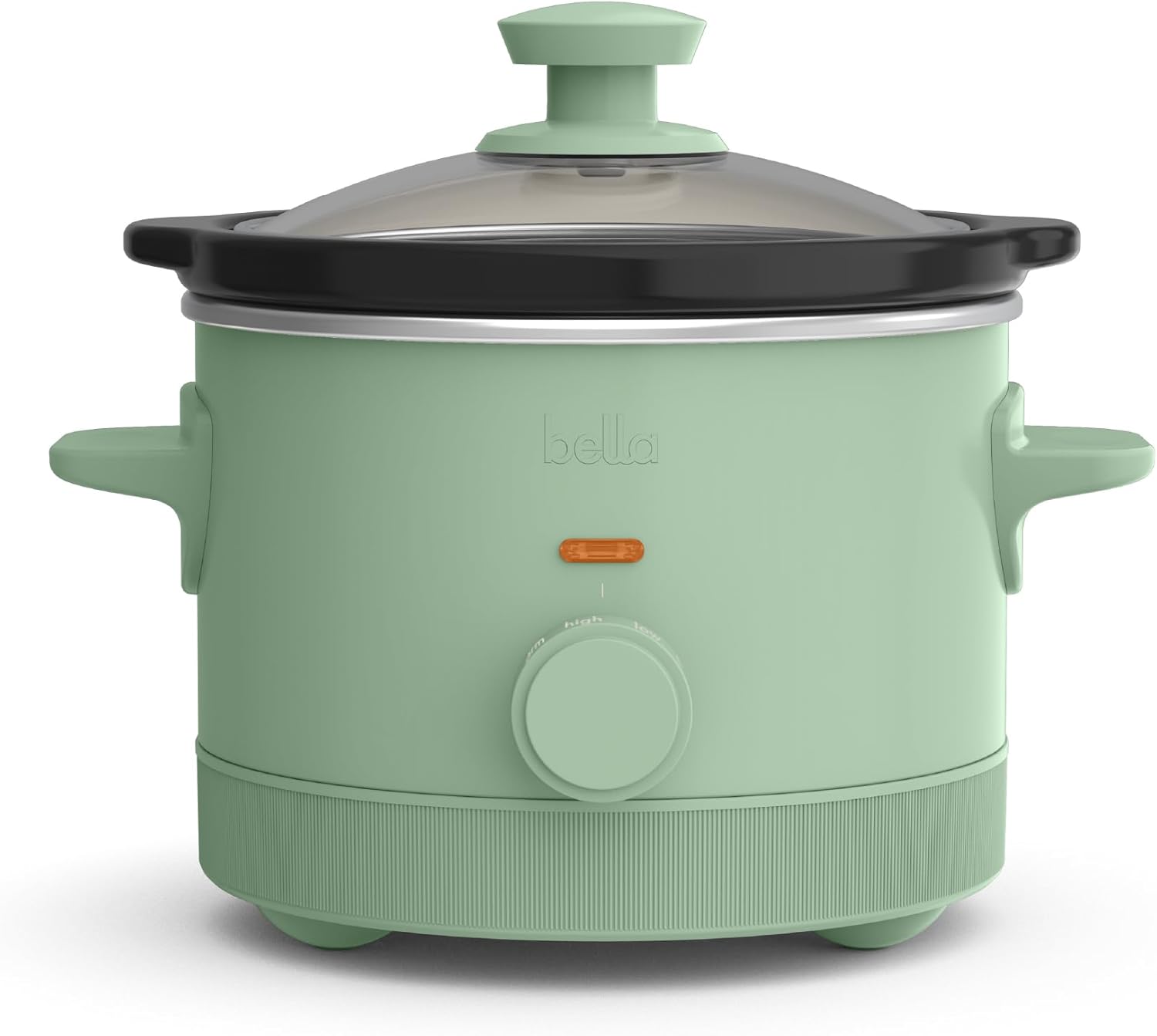 bella 1.5 Qt Slow Cooker with 3 Heat Manual Control, EverGood™ Ceramic Nonstick Coating, Dishwasher Safe Stoneware Pot and Tempered Glass Lid, Tangle Free Cord Wrap & Cool Touch Handles, Seaglass