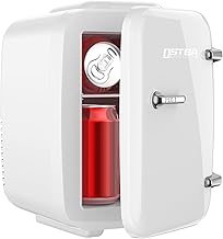 4L Mini Portable Thermoelectric Fridge/Warmer for Beverages - 110V AC/12V DC, White