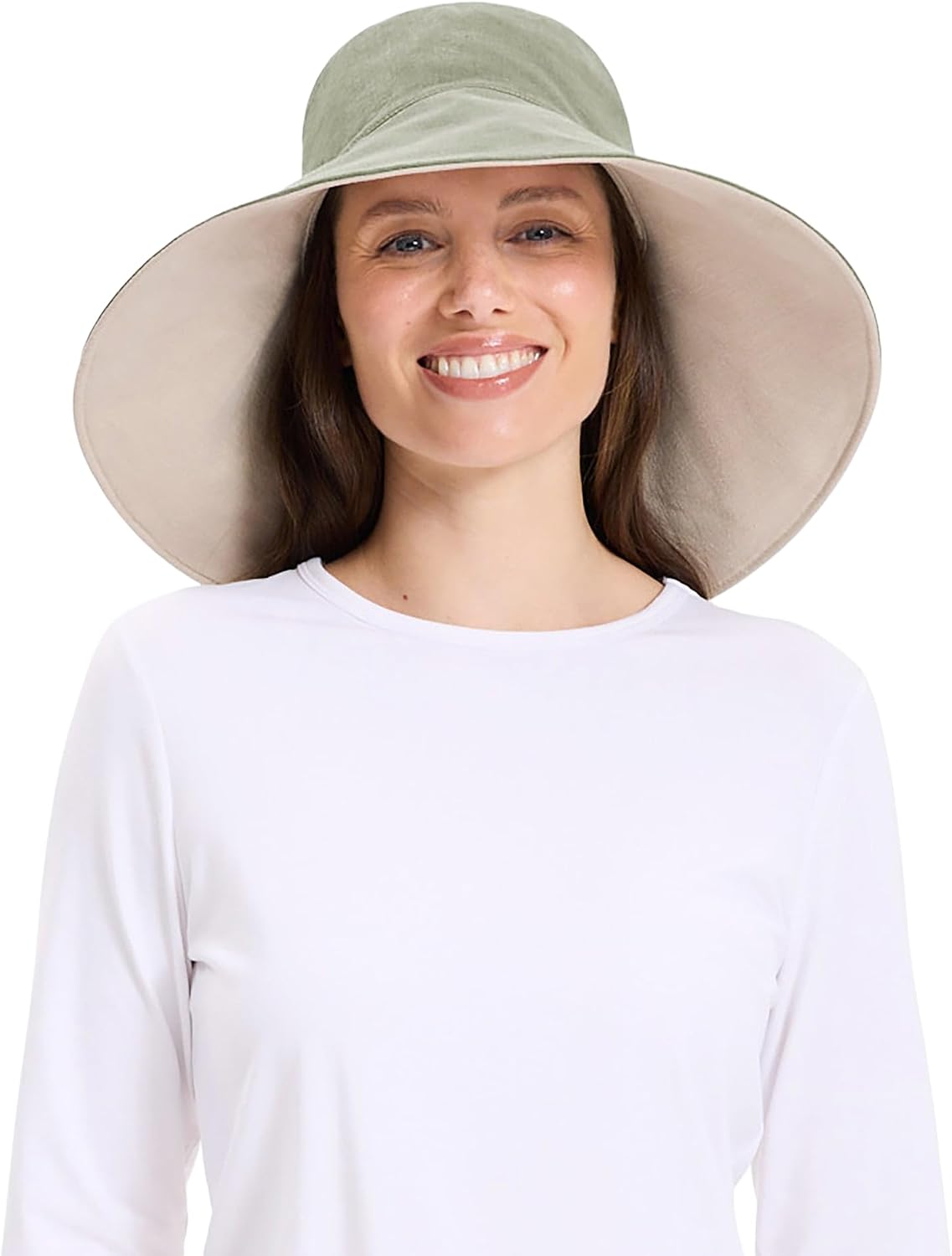 Solbari Women’s Ultra-Wide Cotton Linen Sun Hat UPF 50+ | Lightweight, breathable ultra wide brim hat made from natural fibers, packable for travel, beach days and everyday wear