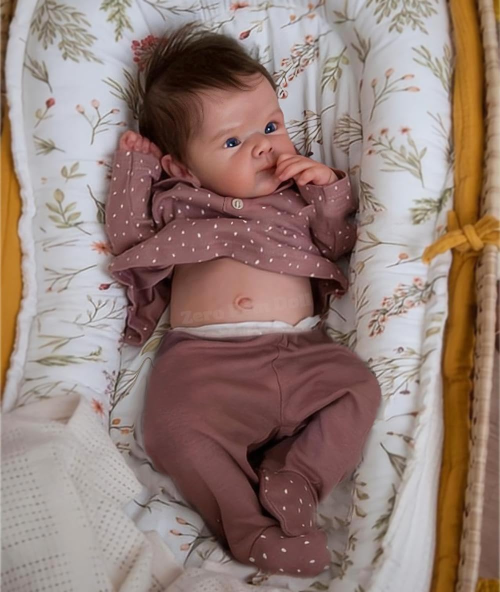 Zero Pam Reborn Baby Dolls Silicone Full Body, 18 Inch Realistic Baby Doll, Silicone Baby Doll, Real Life Baby Dolls, Anatomically Correct Baby Girl with Accessories