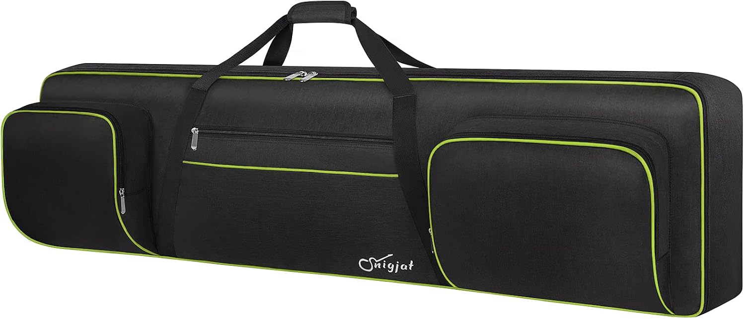 SNIGJAT 88 Key Keyboard Case Soft with Padded Shoulder Straps, Green