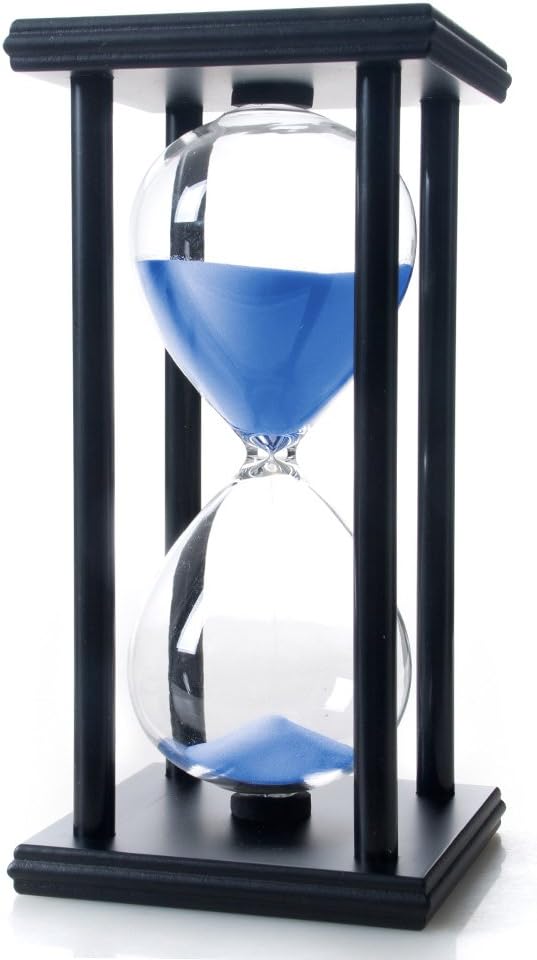 Bellaware 60 Minutes Hourglass, Wood Sand Timer, Blue