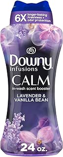 Downy Infusions In Wash Scent Booster Beads, CALM, Soothing Lavender and Vanilla Bean Scent, 24 oz Laundry Beads, Downy Scent Booster Beads, Laundry Scent Boosters