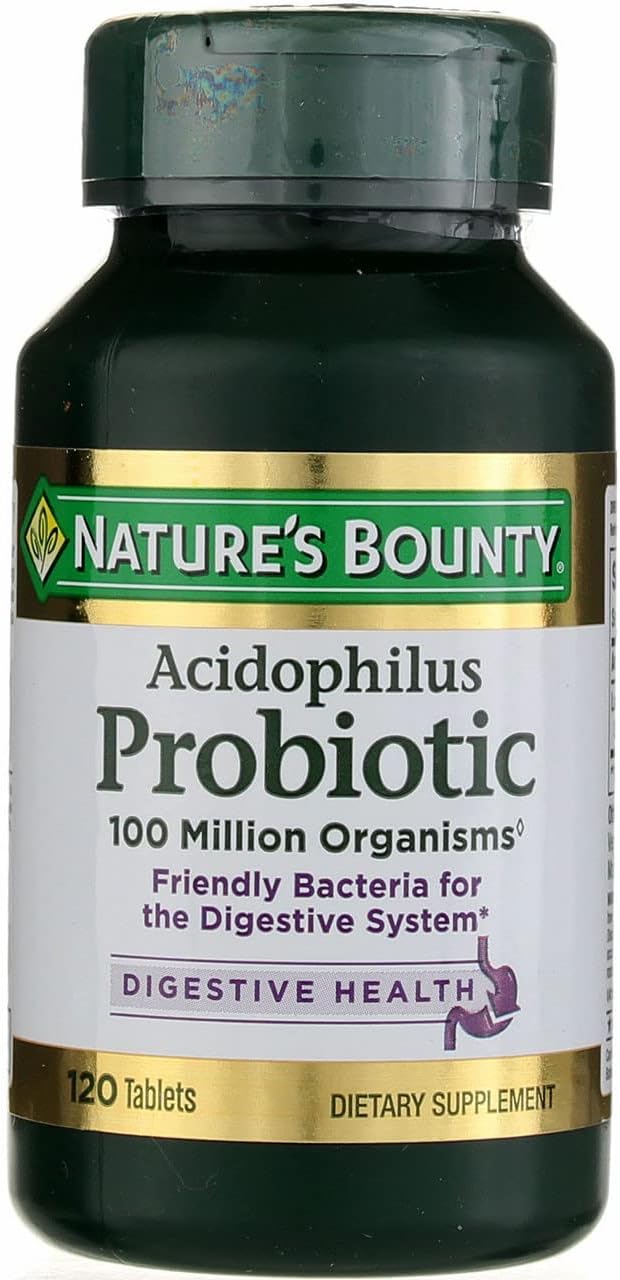 Nature's Bounty Probiotic Acidophilus Tablets, 120 ea (Pack of 3)